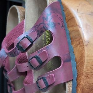 Birkenstock Florida burgundy pattern shoes 40